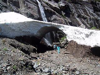 Snow bridge and falls 07-25-07