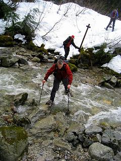 crossing bedal creek at the "trail" junction