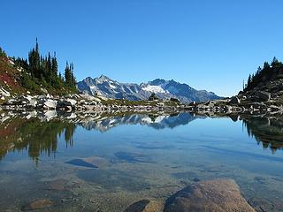 Forbidden and Boston from Hidden Lake Outlet