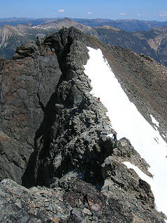 The ridge traverse from Monument's E Peak