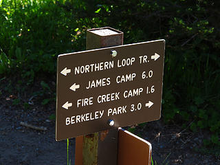 Northern Loop sign 
Lk Eleanor trail to Grand Park MRNP 7/17/10