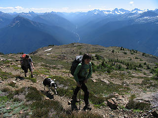 Hiking up the south ridge trail