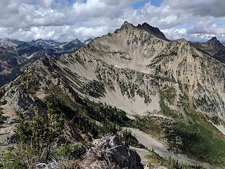 Looking north up the connecting ridge to The Cradle