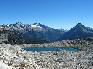 Forbidden, Boston, Cascade Pass, and Johannesburg from Above Upper Hidden Lake