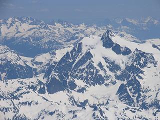 Looking east from the summit, Mt Shuksan in the foreground