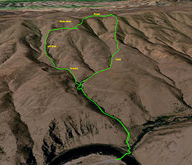 Umtanum Ridge hiking route