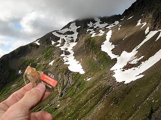 Tea bag at notch, looking back at ramps east of Clarks S ridge