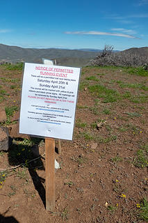 While we were on the summit someone came through putting up signs and flagging for a 50K running event to be held over the weekend.