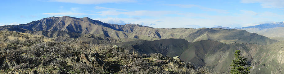 Twin Peaks looking across Number 2 Canyon and Chopper Ridge