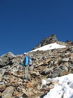 Class 2 scramble, still a snowfield to cross