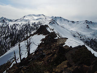 Looking back at Highchair and 6600 Ridge