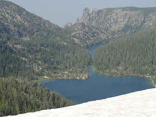 From Prussik Pass looking NNW at Shield, Earle, Mesa Lakes and Edwards Peak.