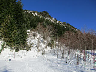 Looking up the slopes of South Bessemer from turnaround point