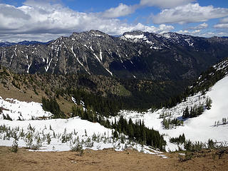 The basin below Old Gib with Fifth of July, Rampart and Garland.