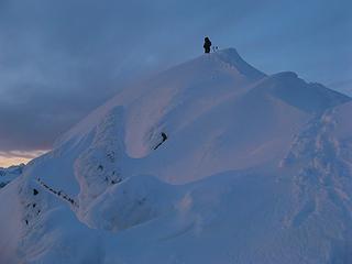 Last glimmer on the summit 6:04:16pm