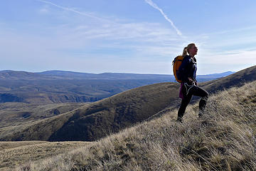 Nearing the ridge line