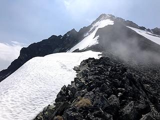 Looking up the ridge towards West Bonanza