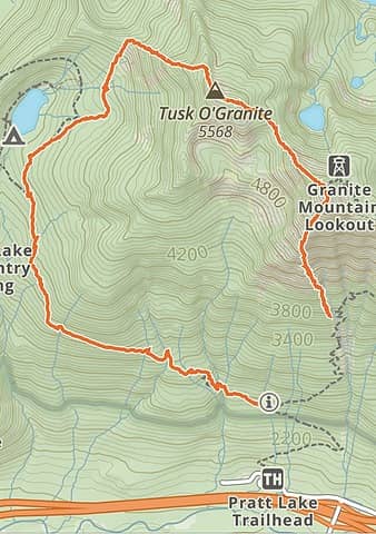Granite Winter-West Granite-Pratt Lk Trail loop
