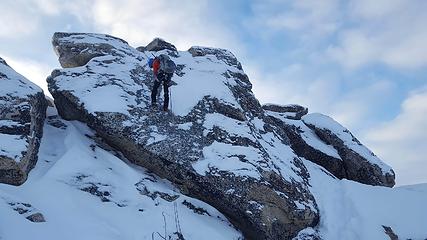 rapping off the summit block