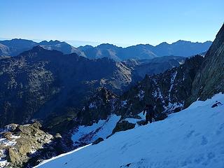 Snowy ledge traversing