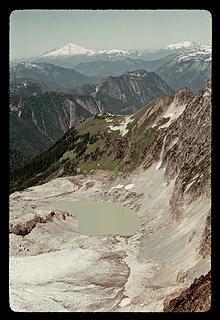 South Cascade Gl and lake from Sentinel aug 1986-022b
