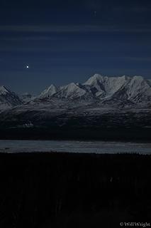 Eastern Alaska Range at night