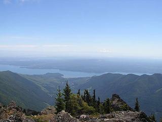 Mt. Rainier (faintly)