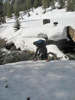 Scrambling Off Bridge