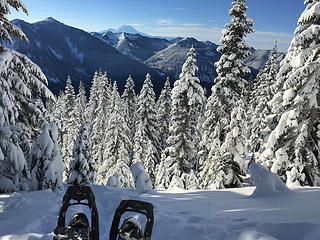 Snowshoeing up West Granite Mountain