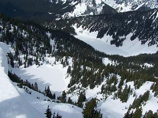 Looking North from Granite Mtn to Crystal Lake and Upper Lake Tuscohatchie