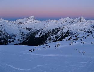 Sunrise band above the horizon