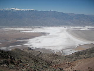 Death Valley below and snowcapped Telescope Pk above