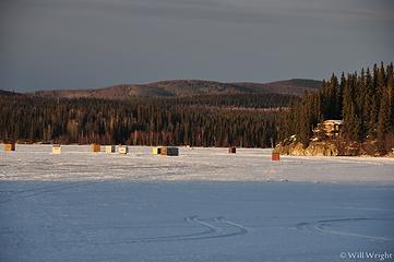 Ice fishing on Birch Lake