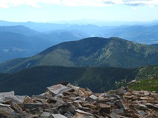 Looking south with the Pend Oreille River valley in the distance.