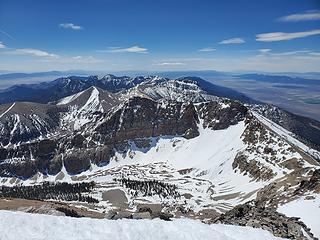 Summit views looking south to Baker Peak's north face