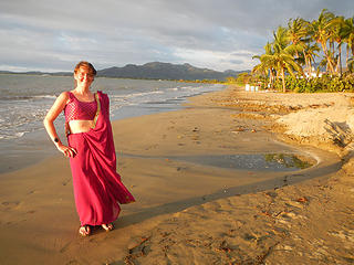 Heather in her new sari