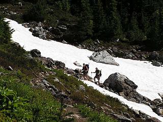 Hiker Jim and Trail Pair Bob on the trail towards YAB