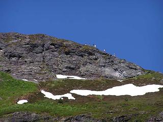 Zoom shot of folks up on the Butte (not the true summit)