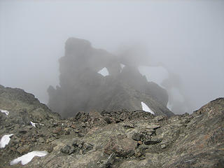 the ridge to the West from near the summit