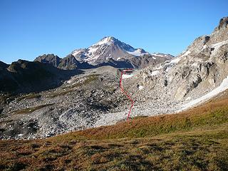 Our route to access the White Chuck Basin