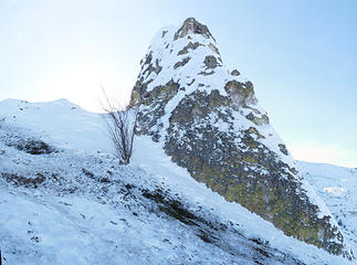 Rock formation know as the Cock below true summit