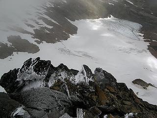 Looking down at the Pilz Glacier