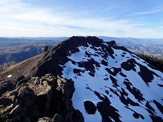 The summit from a lesser point to the south.