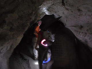 MM, Anita, & Roger in a cave