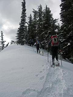 Moving along the lower ridgeline.