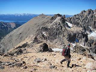 On the ridge between refugio Frey and Catedral Norte