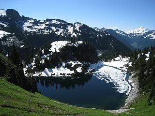 cub lake and our campsite on the bump