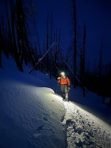 Breaking trail in the dark