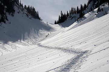 Human and snowball tracks