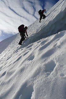 Sergio and I about to top out on the snow.